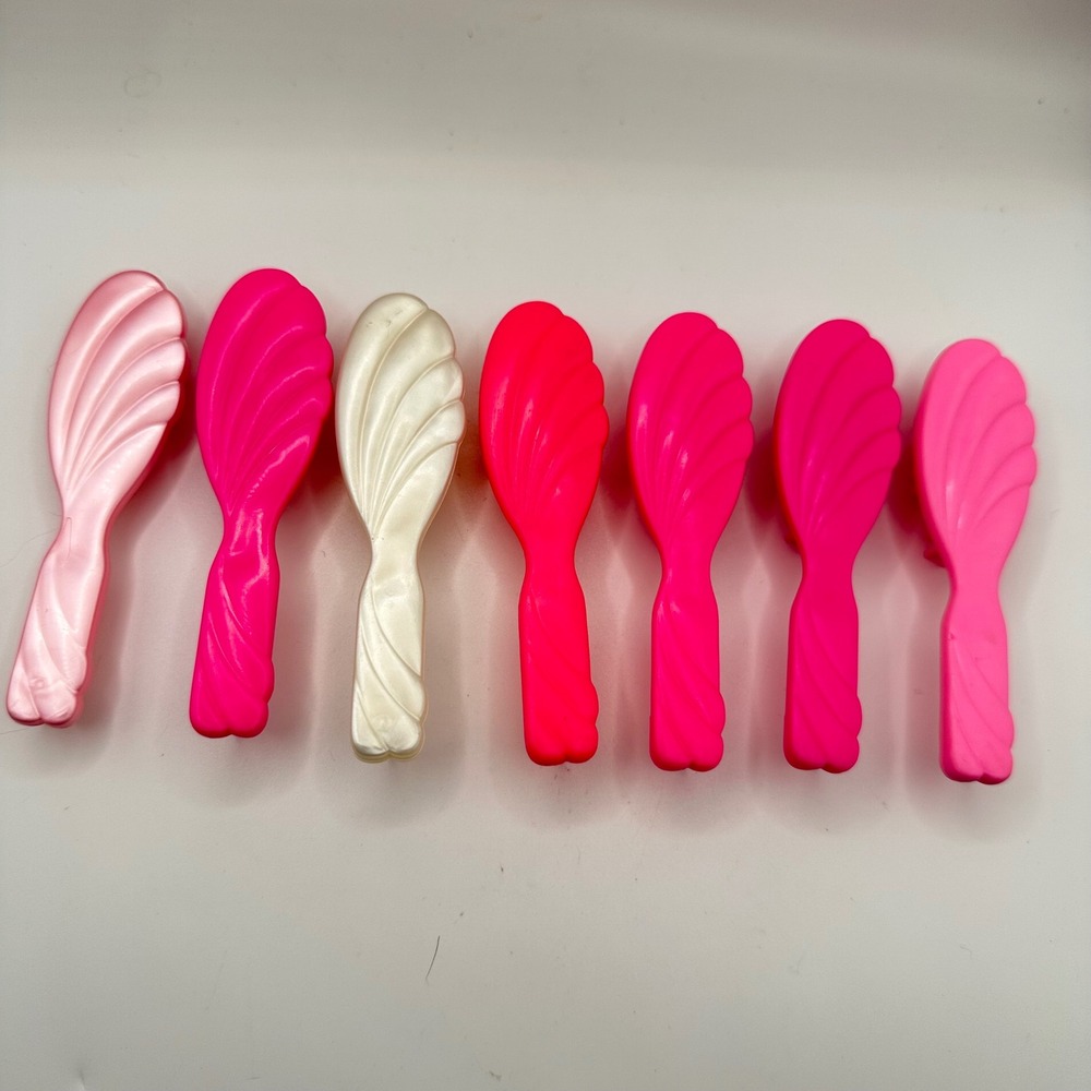 Vintage 90s Barbie Hair Brush Lot Pink Pearl Mattel Doll Accessories 7pc